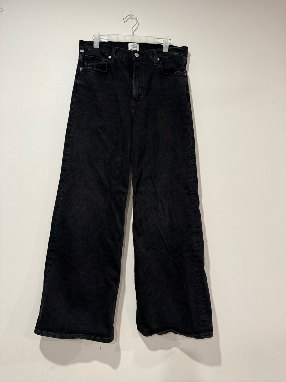 Citizens of Humanity Paloma Baggy Jean Wide Leg In Raine Black Denim Size 29